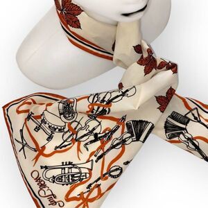 Vtg June Crutchfield Wolf Trap Scarf‎ Musical Instruments Violin Rectangle Wrap